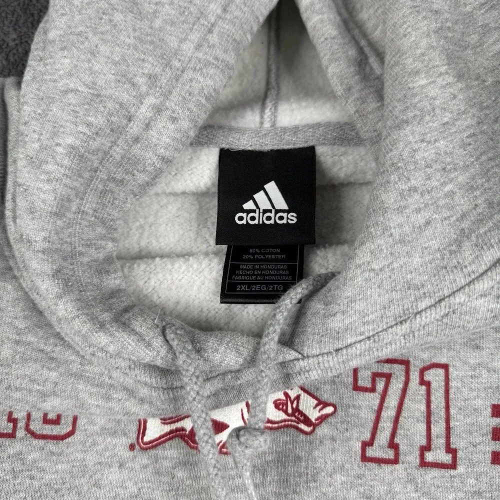 Arkansas Razorbacks Adidas Hoodie 2X‎ Gray Football Heavy Pockets Men